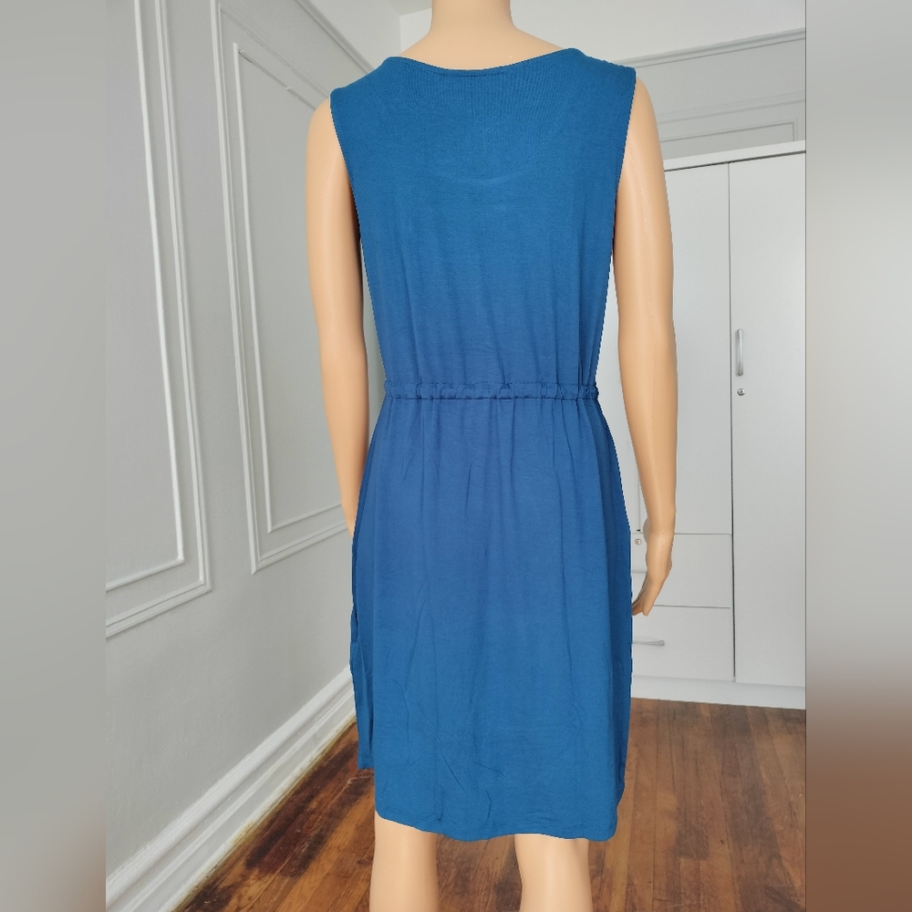 Serra New Blue Sleeveless Midi Dress Size M - Picture 2 of 3